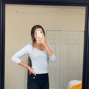 ribbed quarter length sleeve